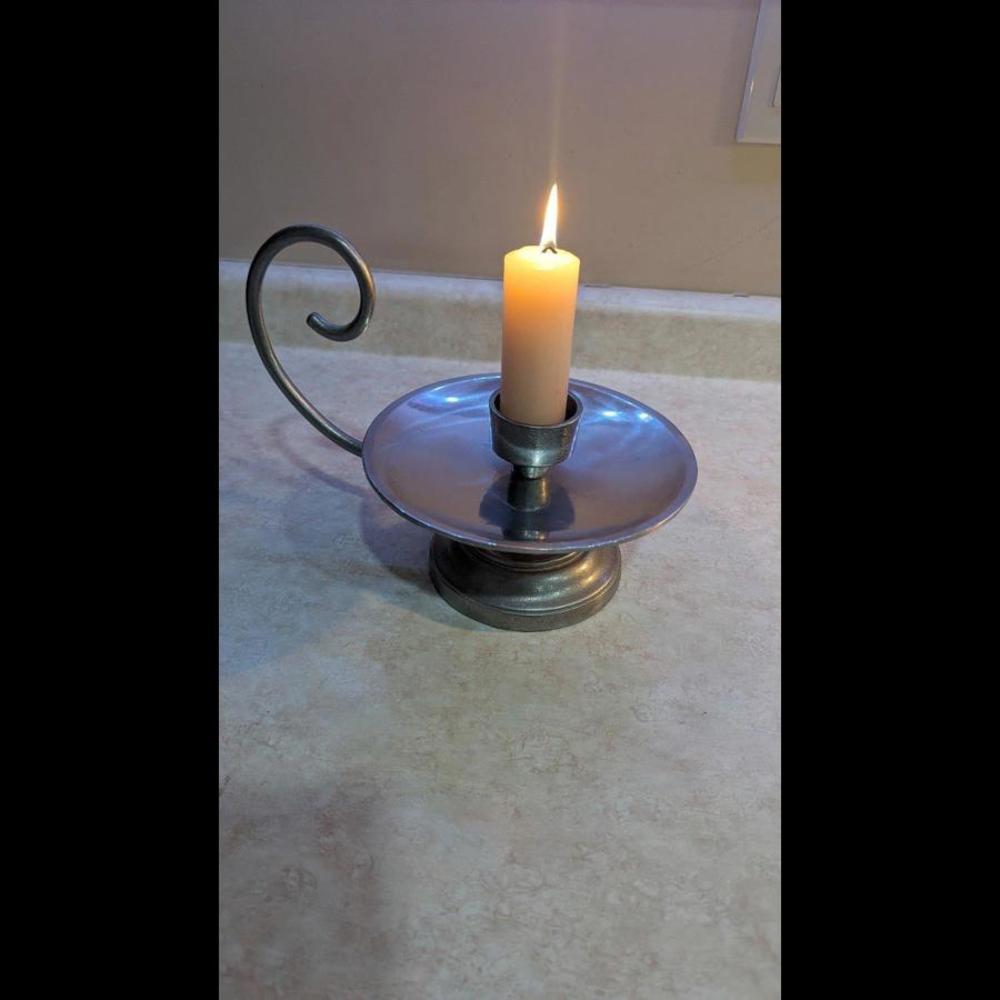 Vintage pewter candle holder